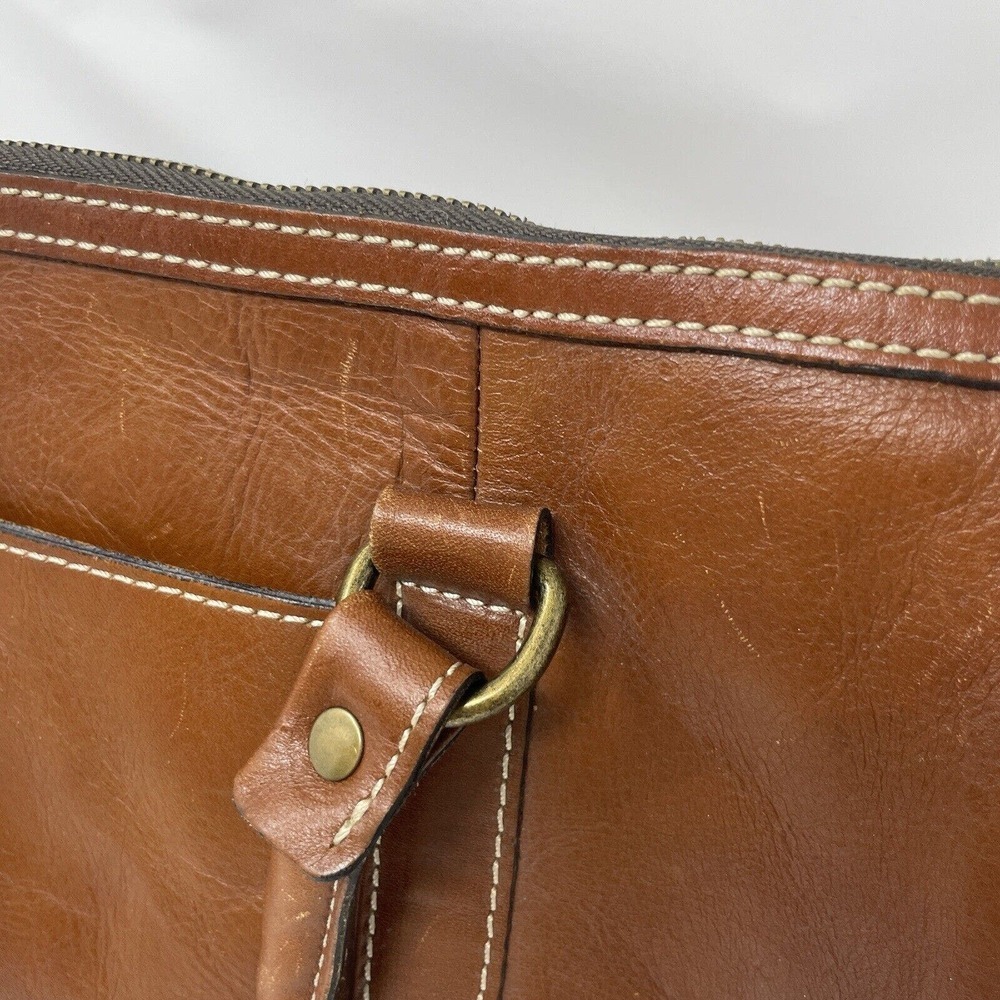 Patricia Nash Crossbody Tote Bag Cognac Brown Leather Handbag - Picture 5 of 16